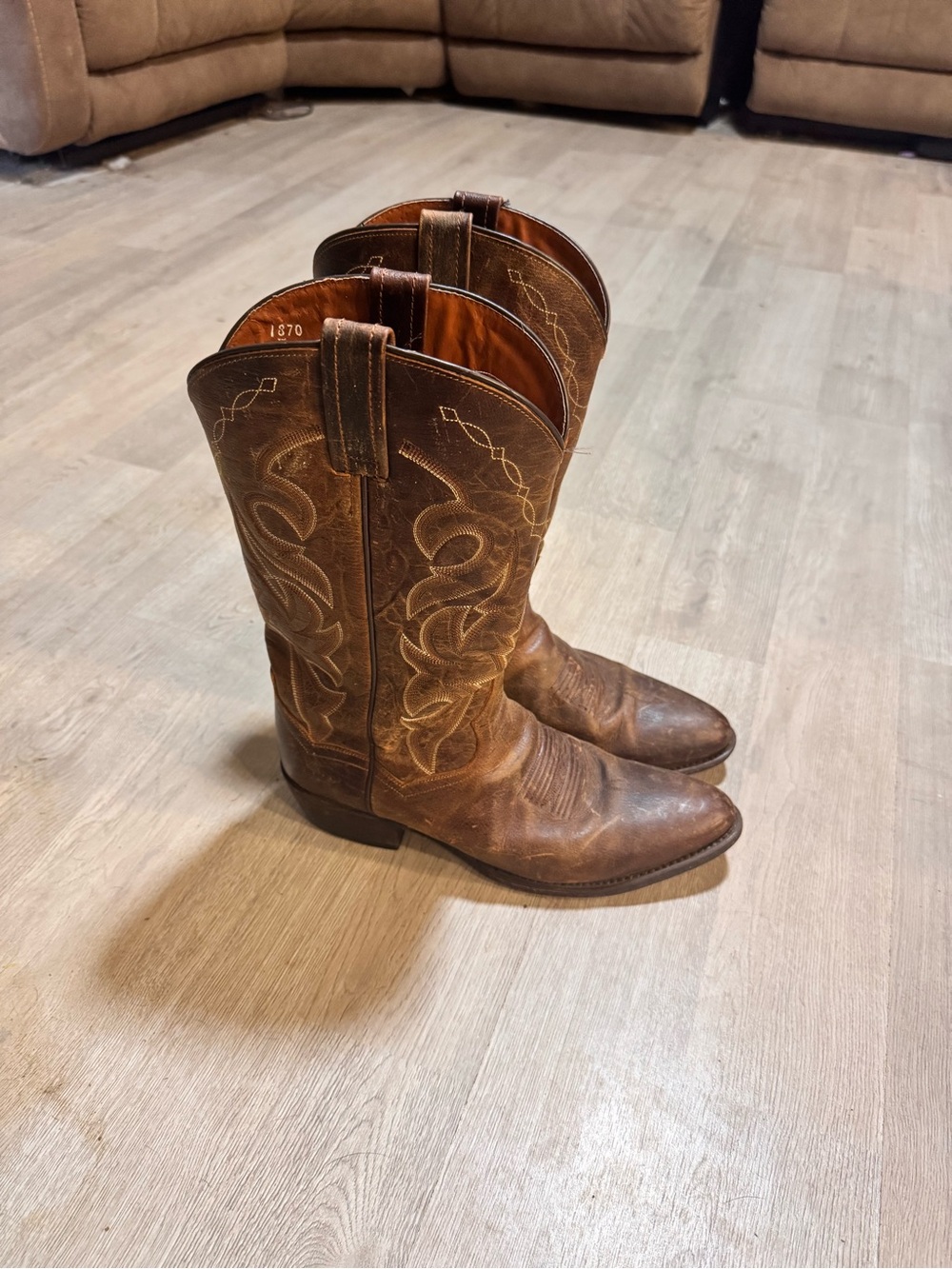 Classic Brown Men's Western Cowboy Boots - Leather Dan Post